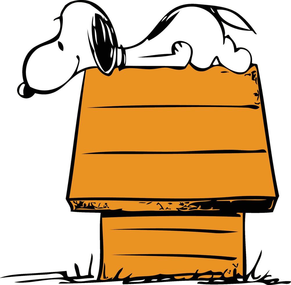 snoopy peanut on hut vector