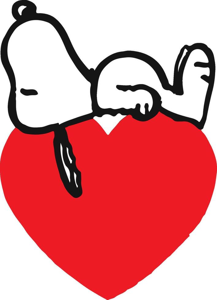 Snoopy on heart vector