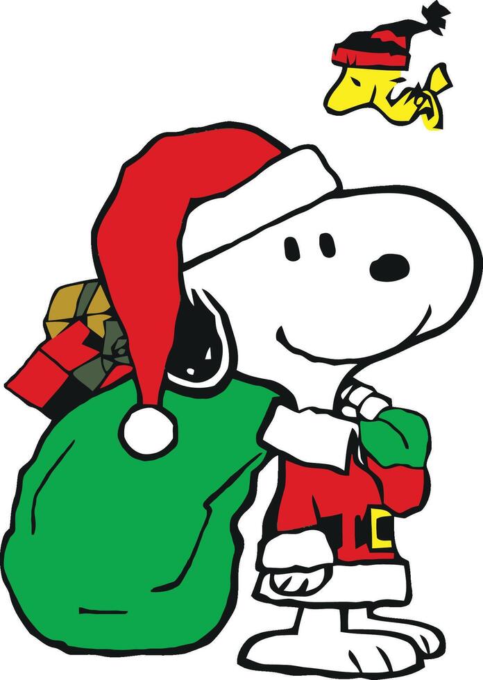 snoopy with Christmas gifts vector