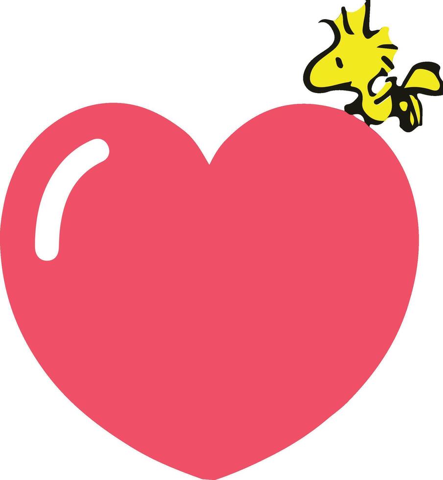 Woodstock with big heart vector