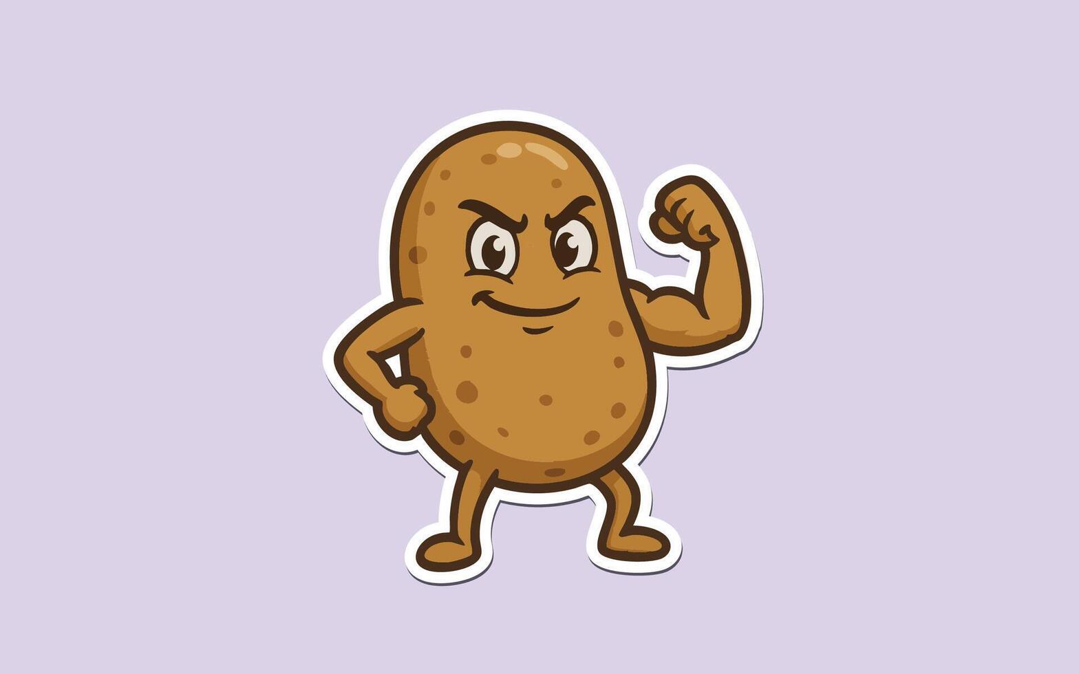 a cartoon potato character with a fist up vector