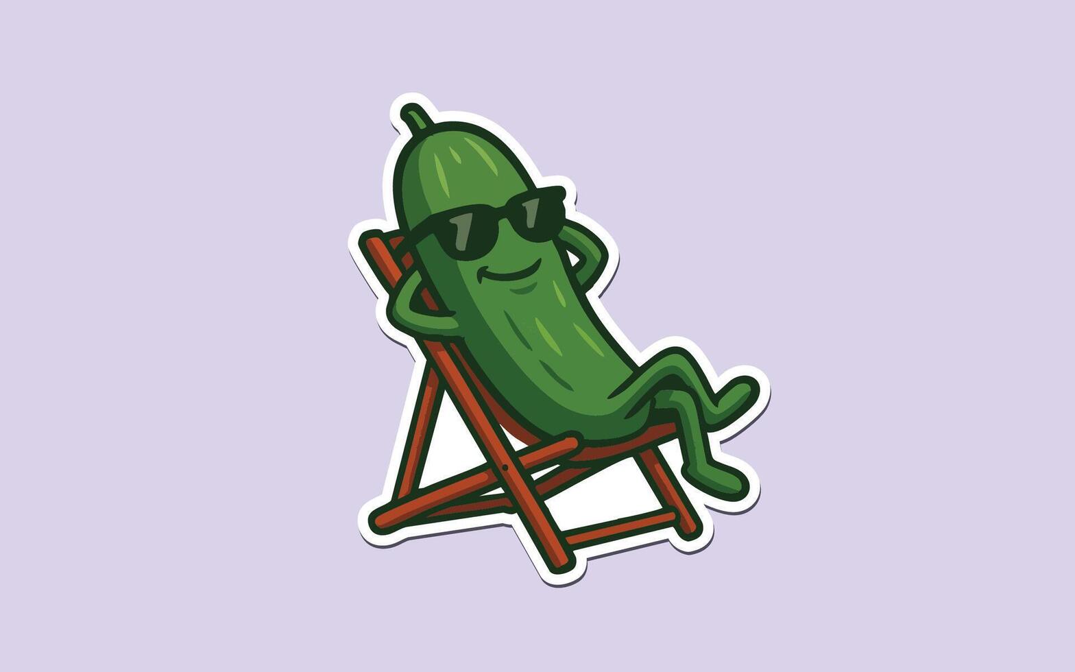 a pickle sitting in a chair with sunglasses vector