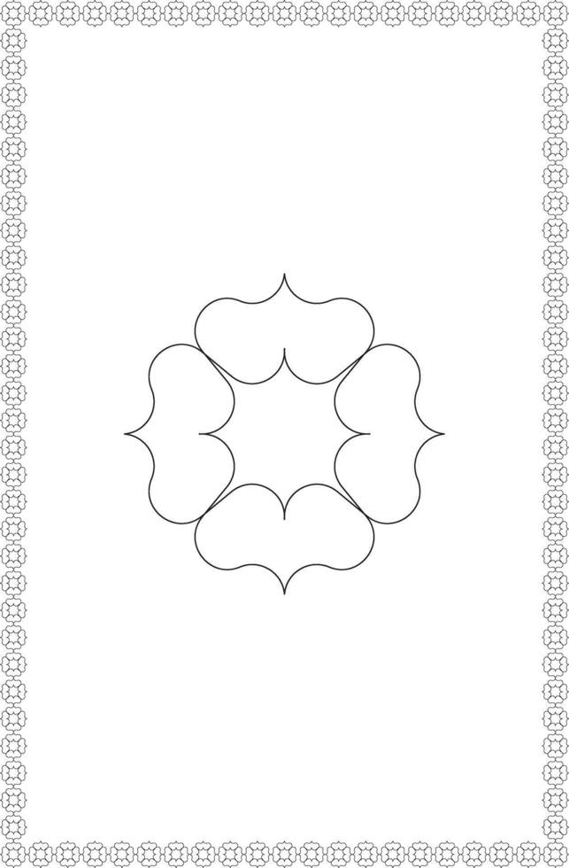 Symmetrical Floral Abstract Design with Frame illustration vector