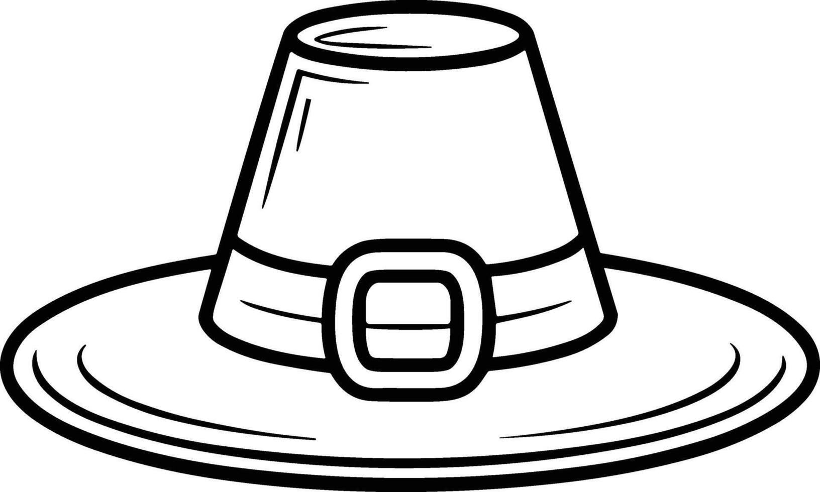 Classic Pilgrim Hat Illustration - Thanksgiving Line Art Design vector