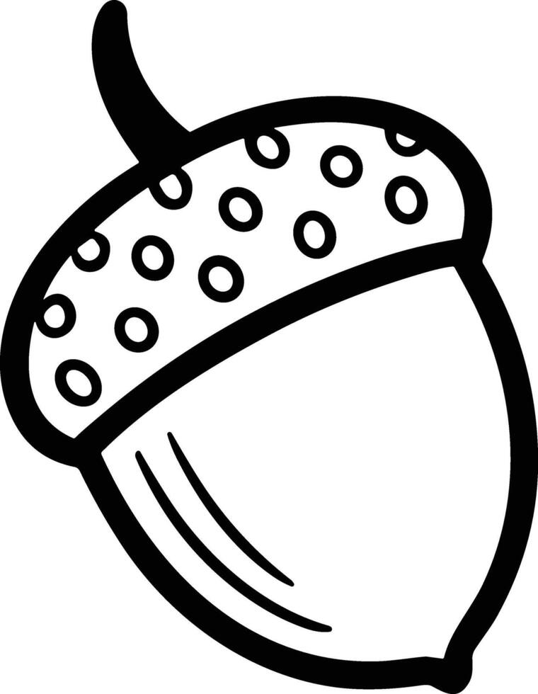 Whimsical Acorn Line Art - Festive Thanksgiving Doodle Illustration vector