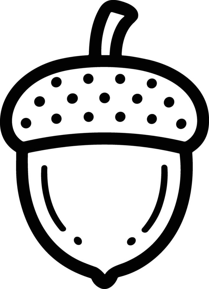 Minimalist Acorn Line Art - Thanksgiving Fall Season Icon vector