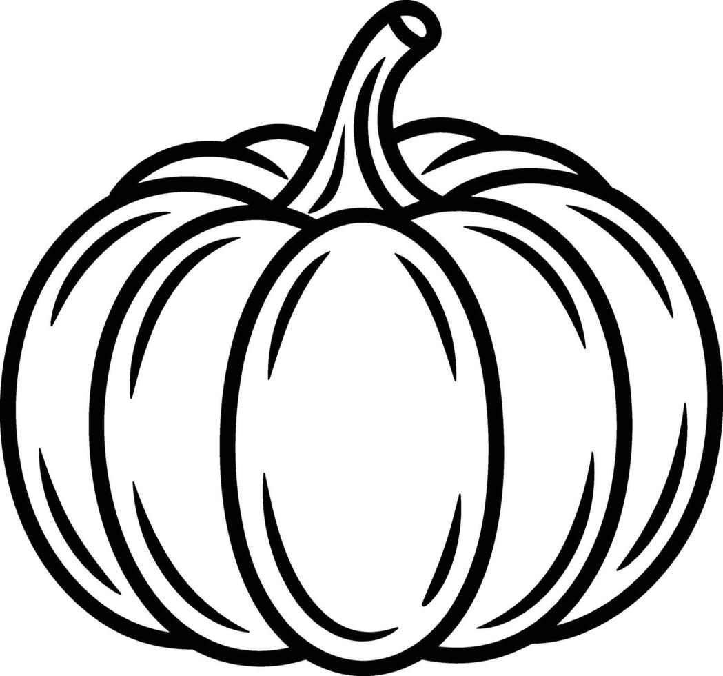 Pumpkin Line Art - Thanksgiving Harvest Illustration vector