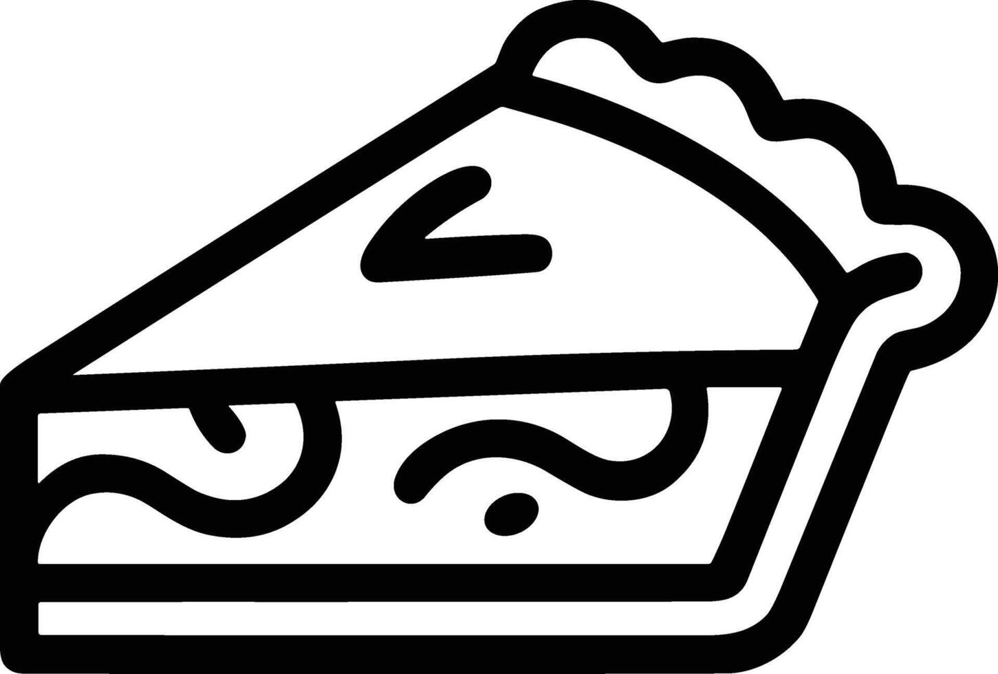 Thanksgiving Apple Pie Slice Line Art Illustration vector