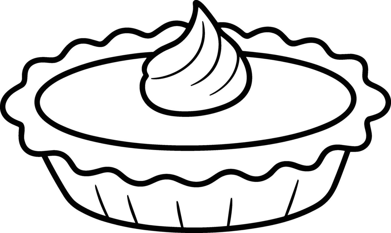 Thanksgiving Pie Line Art with Whipped Cream Topping vector