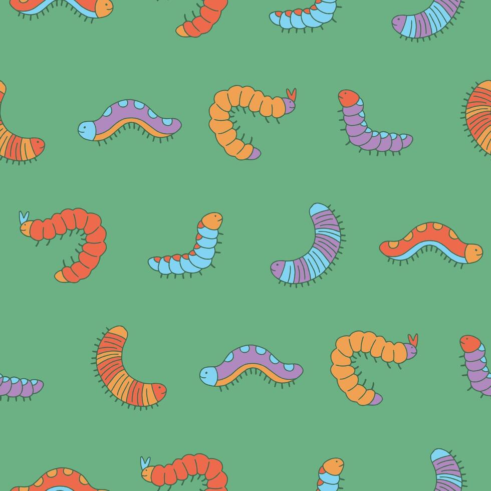 Caterpillar Seamless Pattern Background for Print Fabric Surface Fashion Wrapping vector