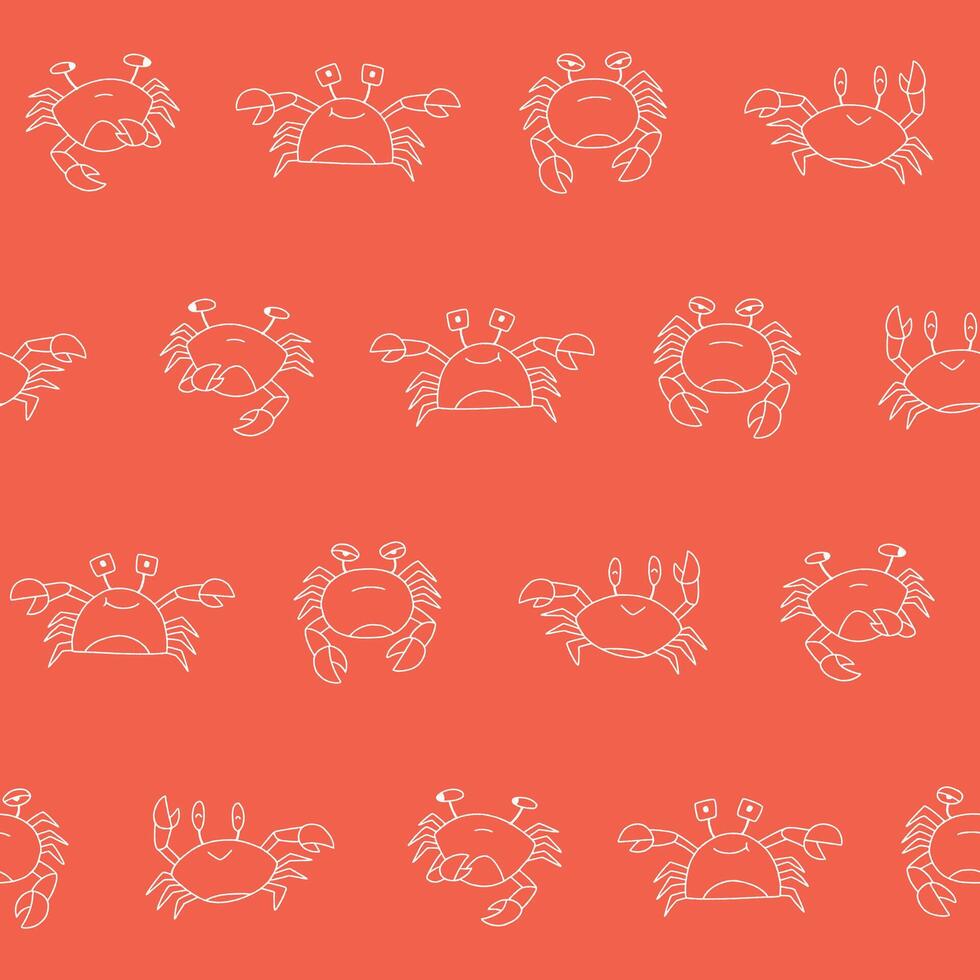 Outline Crab Pattern Illustration Seamless for Wallpaper Background Cover Packaging vector