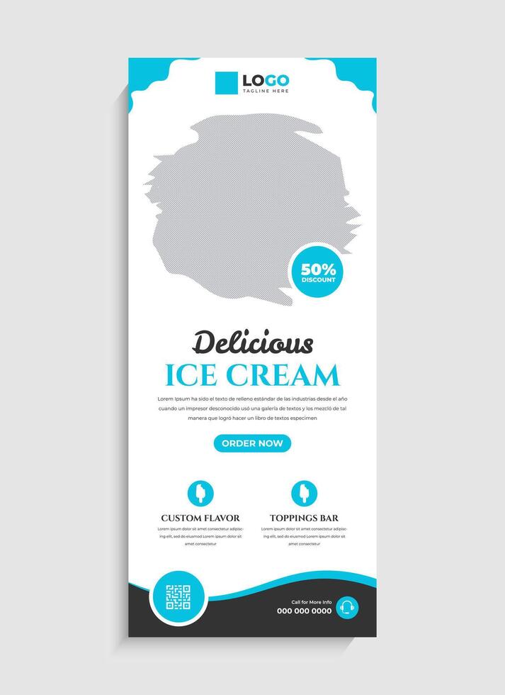 Awesome Ice Cream Shop Roll up Signage Banner Template vector