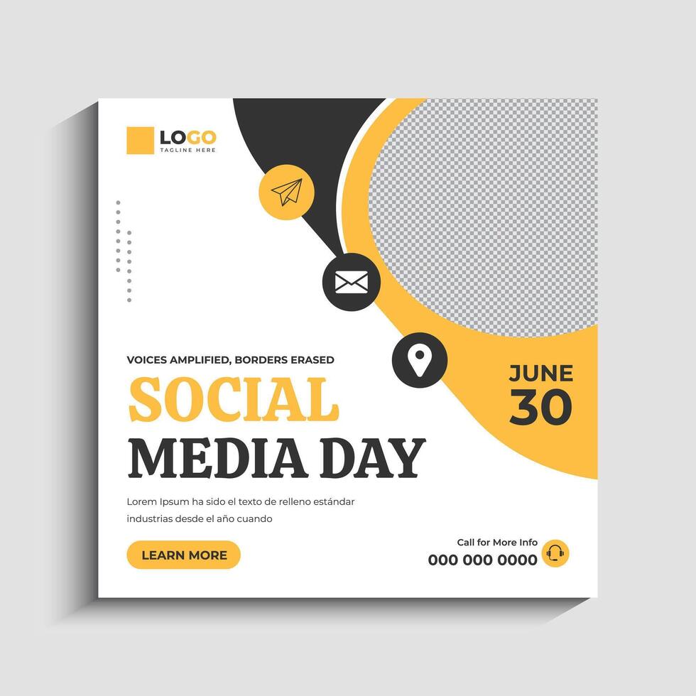 World Social Media Day Social Media Post Template vector