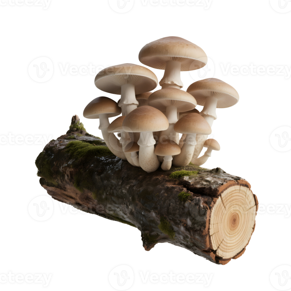 Mushrooms on a log png