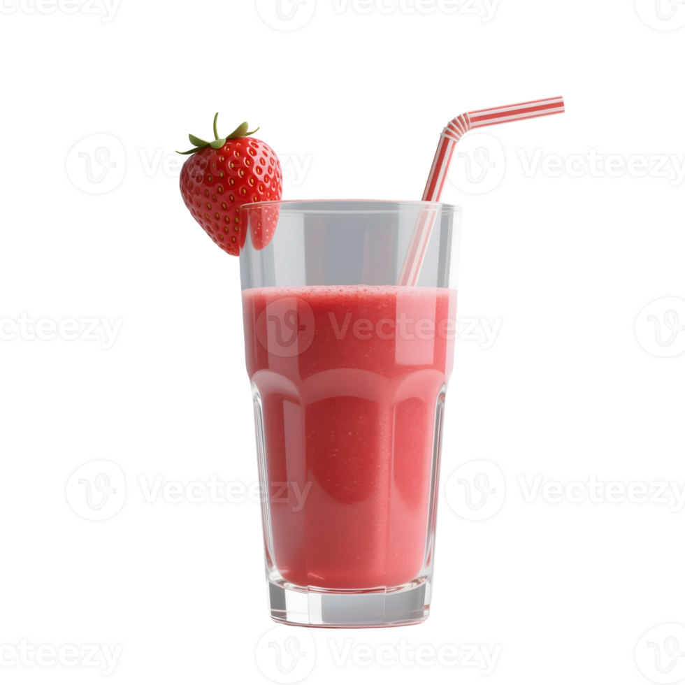 A strawberry smoothie with a straw and a straw png