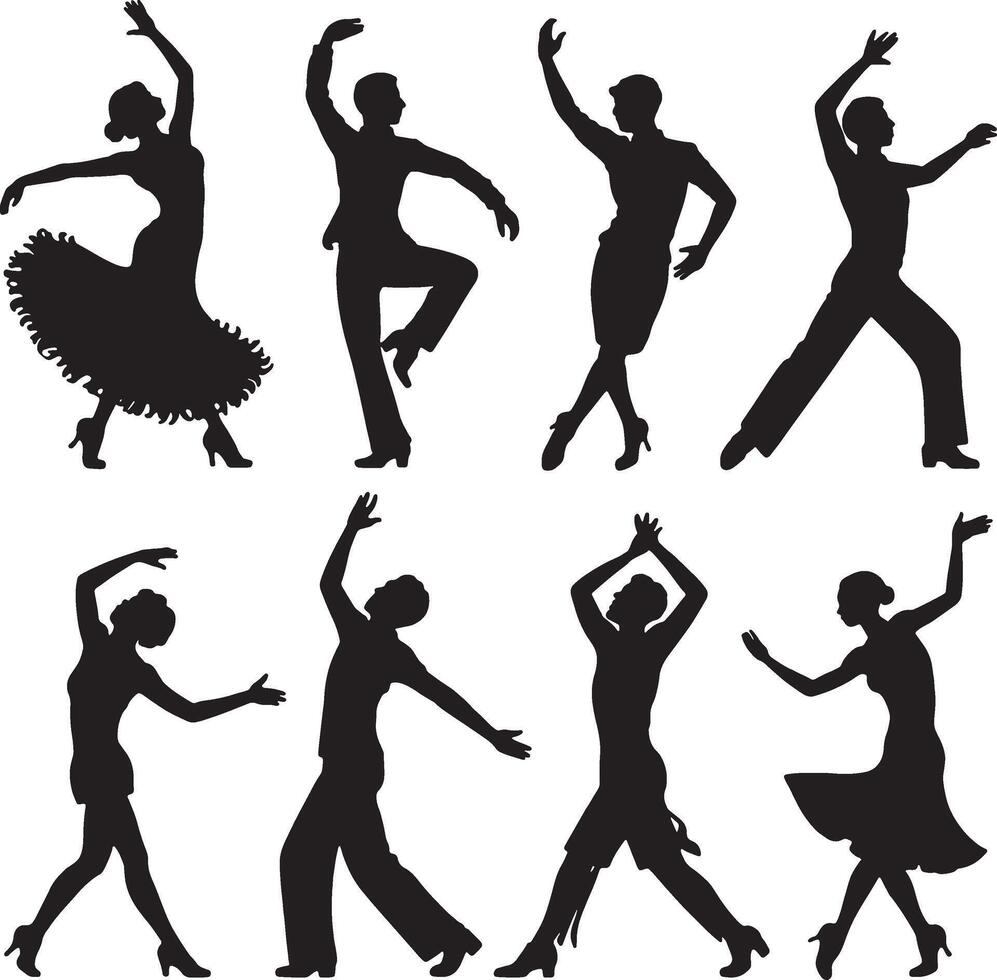 ballroom dancers in elegant poses vector
