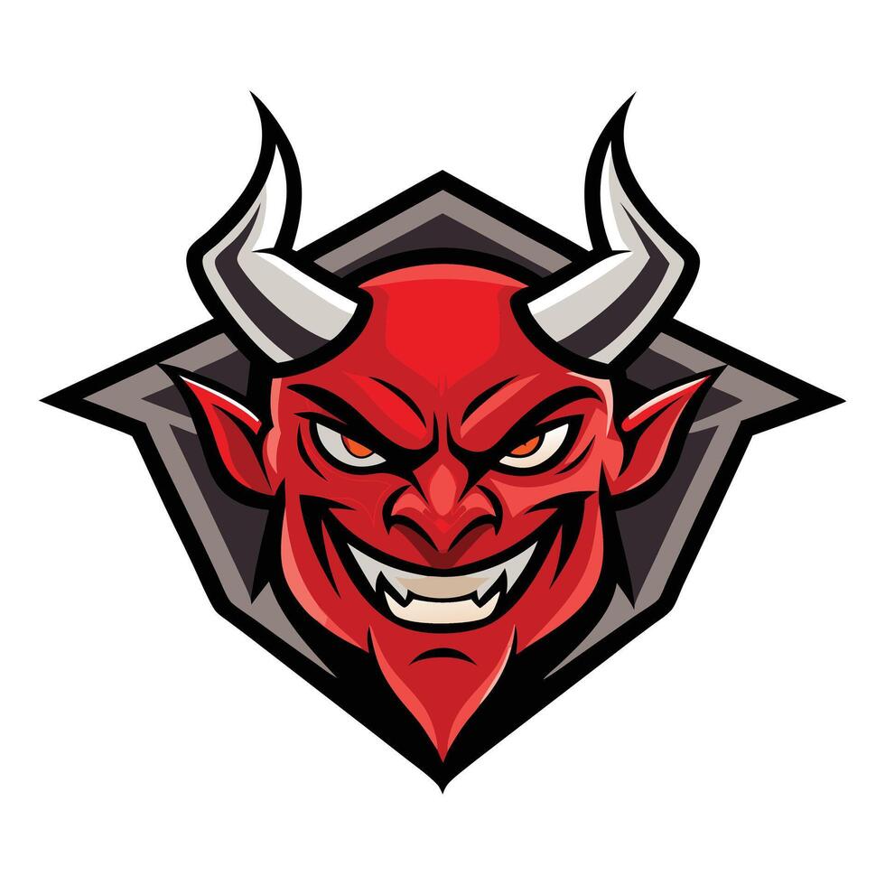 Red Devil Mascot Logo Fierce And Dynamic Team Identity vector