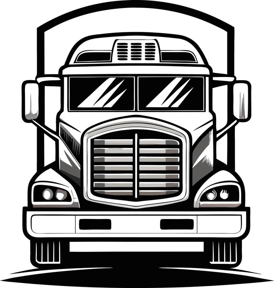 Bold Monochrome Truck Log vector