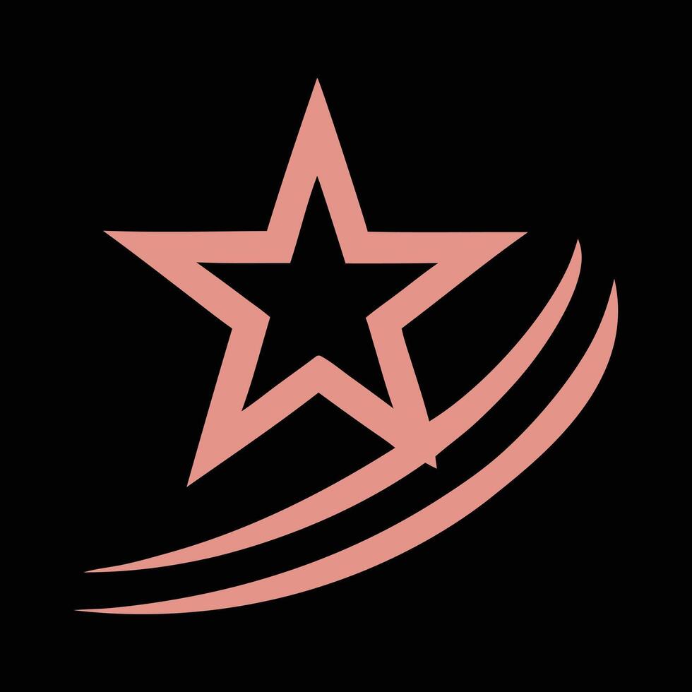 Star Icon with Curved Lines vector