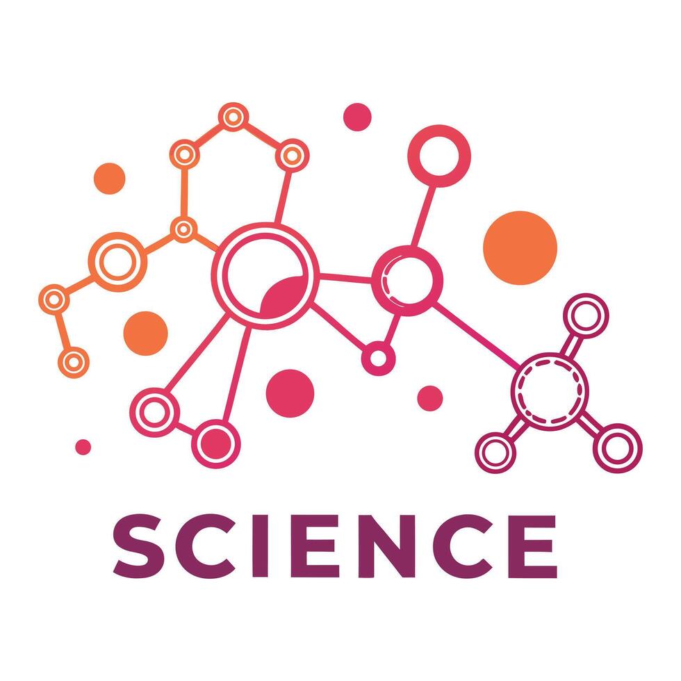 Abstract Molecule Logo Modern Scientific Gradient Design vector