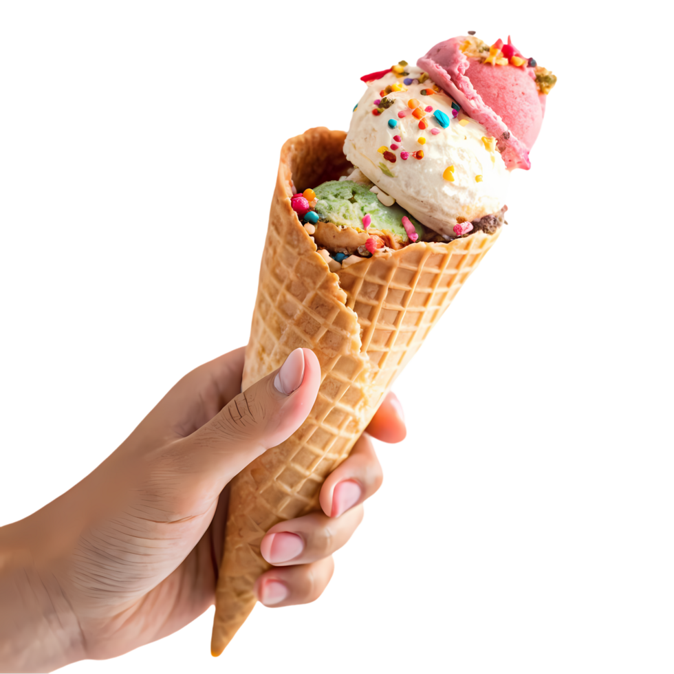 Summer Treat Hand Holding Ice Cream png