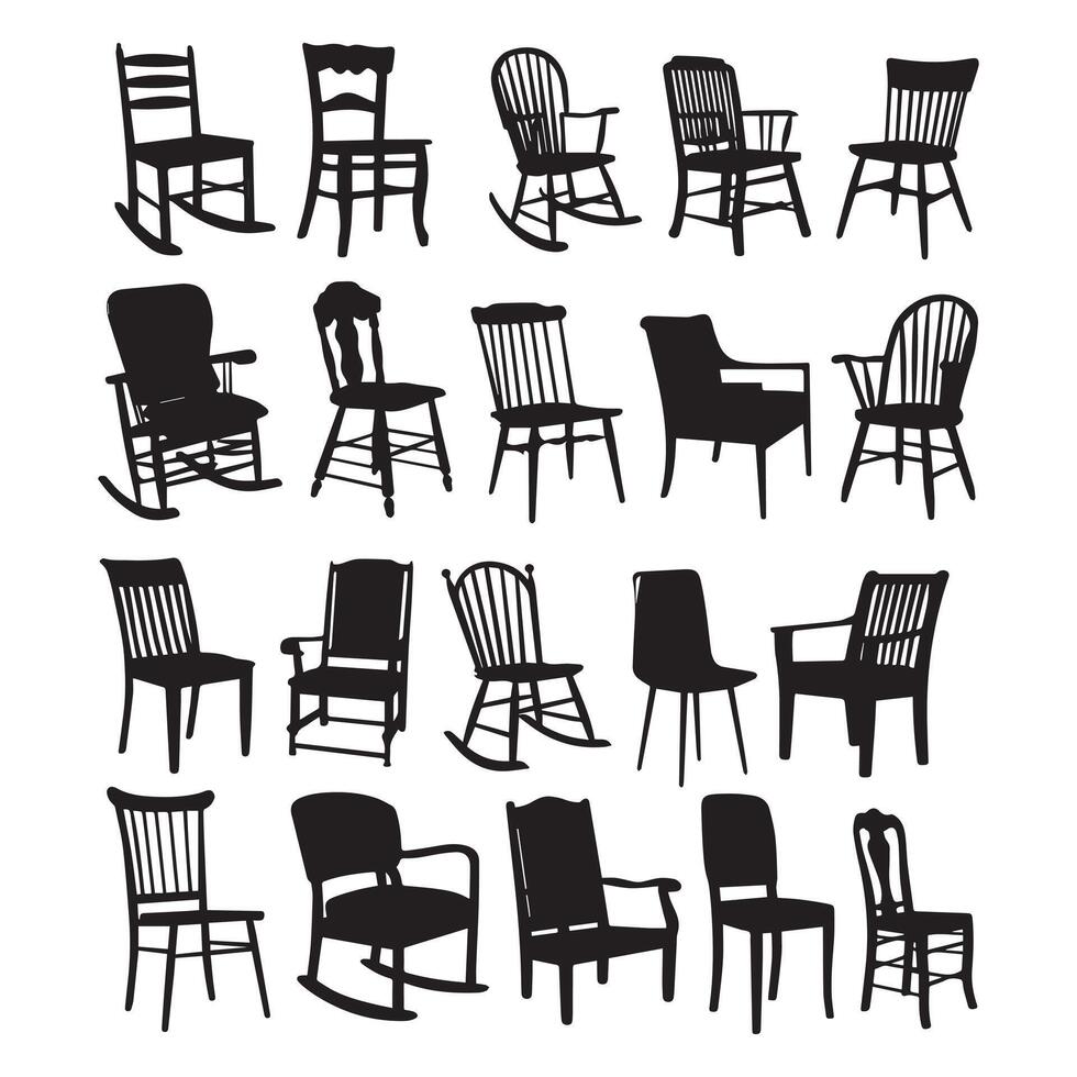 20 Chair Types Rocking High Kids vector