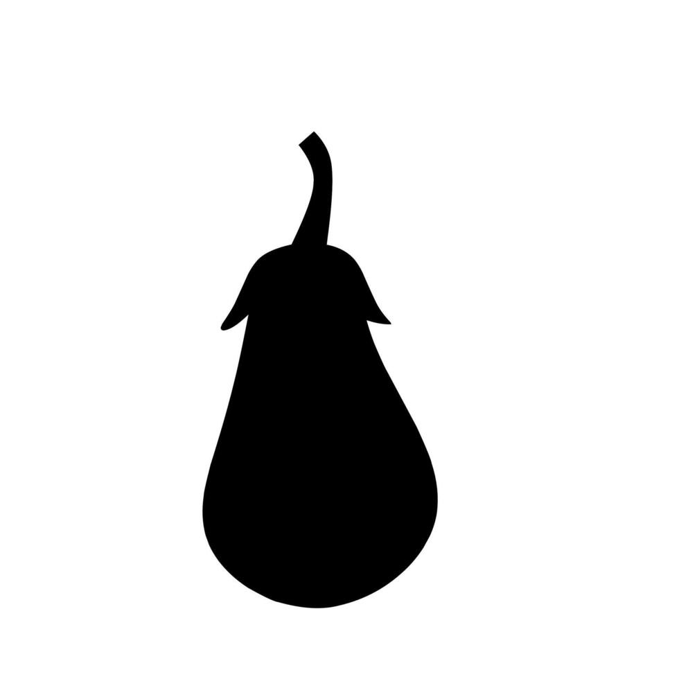 Black eggplant silhouette icon in simple style. Great for minimalist food graphics, farming symbols, organic product logos, and healthy eating illustrations vector