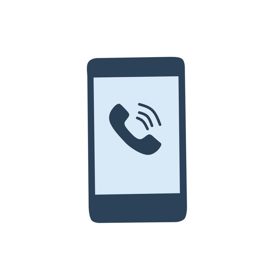 Smartphone with call symbol, representing phone calls, contact, customer service, or mobile communication vector