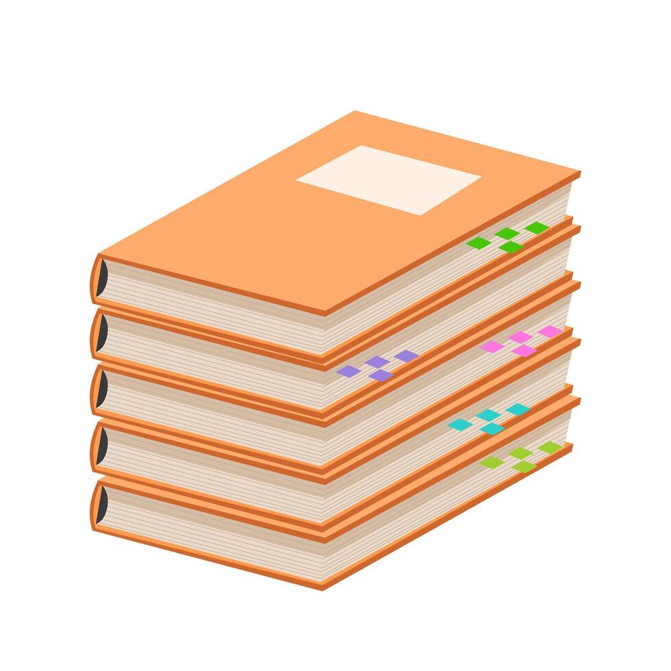Stack of books. Materials for education, reading, literature, and scientific theme. vector