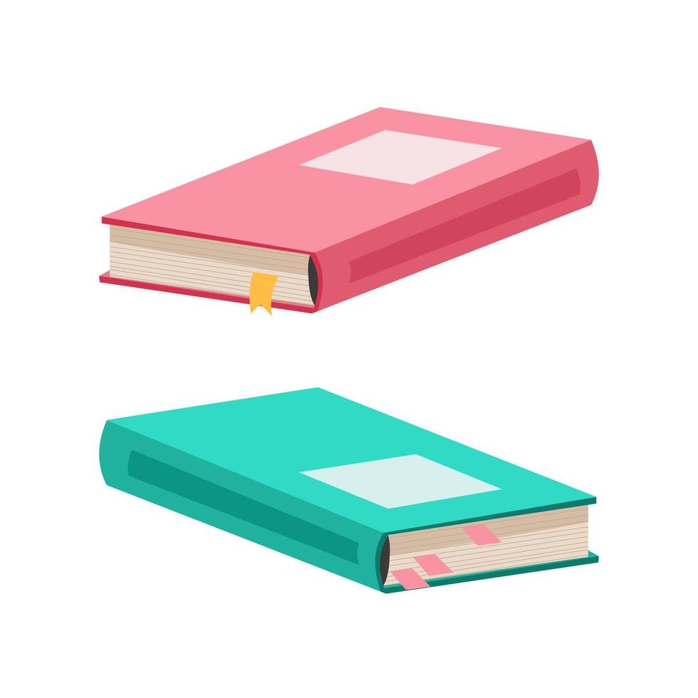 Books clipart isolated on white background. Various notebook. Materials for education, reading, literature, and scientific theme. vector