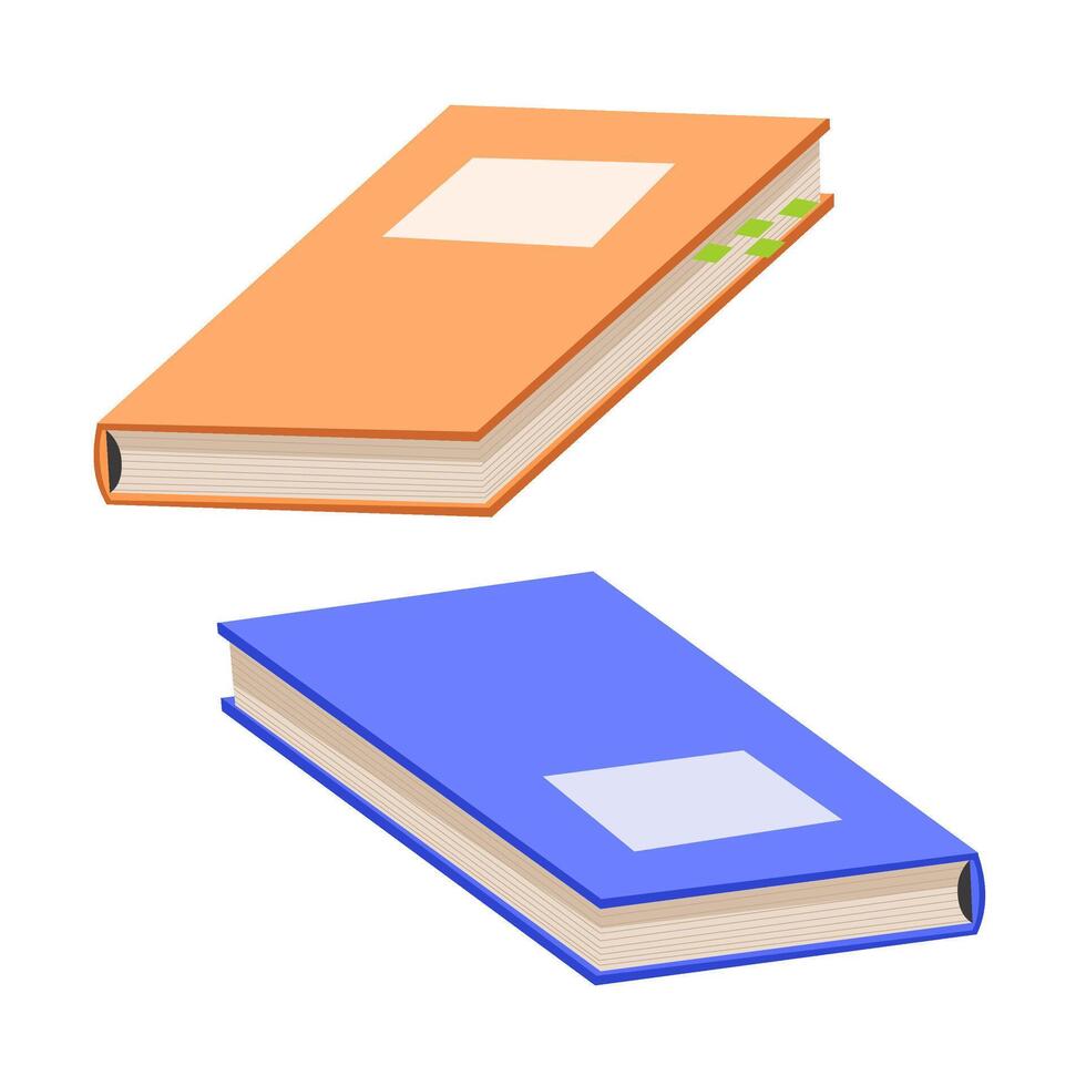 Various notebook position. Materials for education, reading, literature, and scientific theme. vector