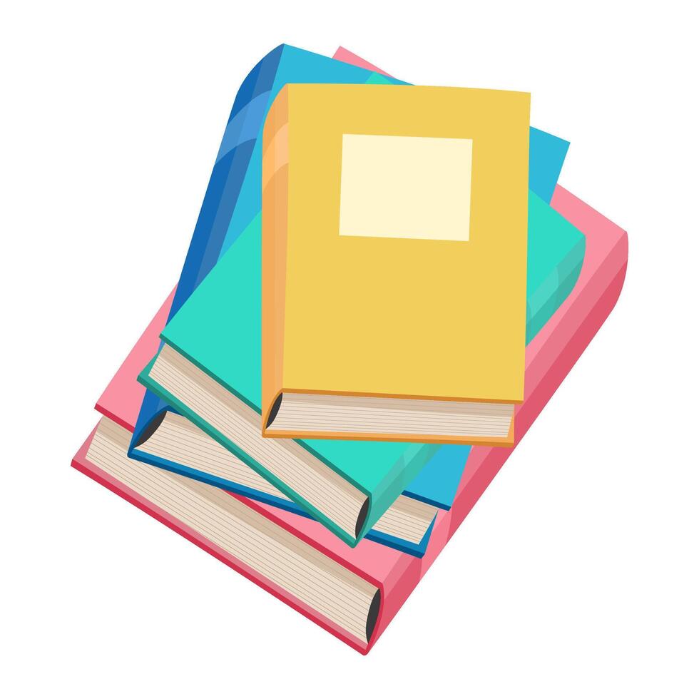 Messy stack of books. Materials for education, reading, literature, and scientific theme. 02 vector