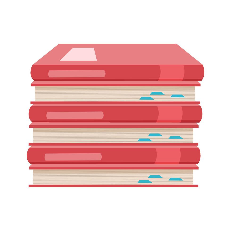 Hand drawn book clipart isolated on white background. Stack of books. Materials for education, reading, literature, and scientific theme. vector