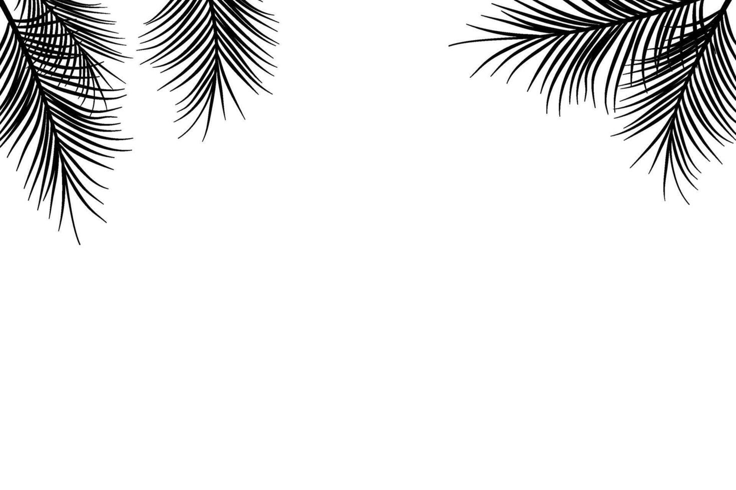 palm leaves silhouette background vector