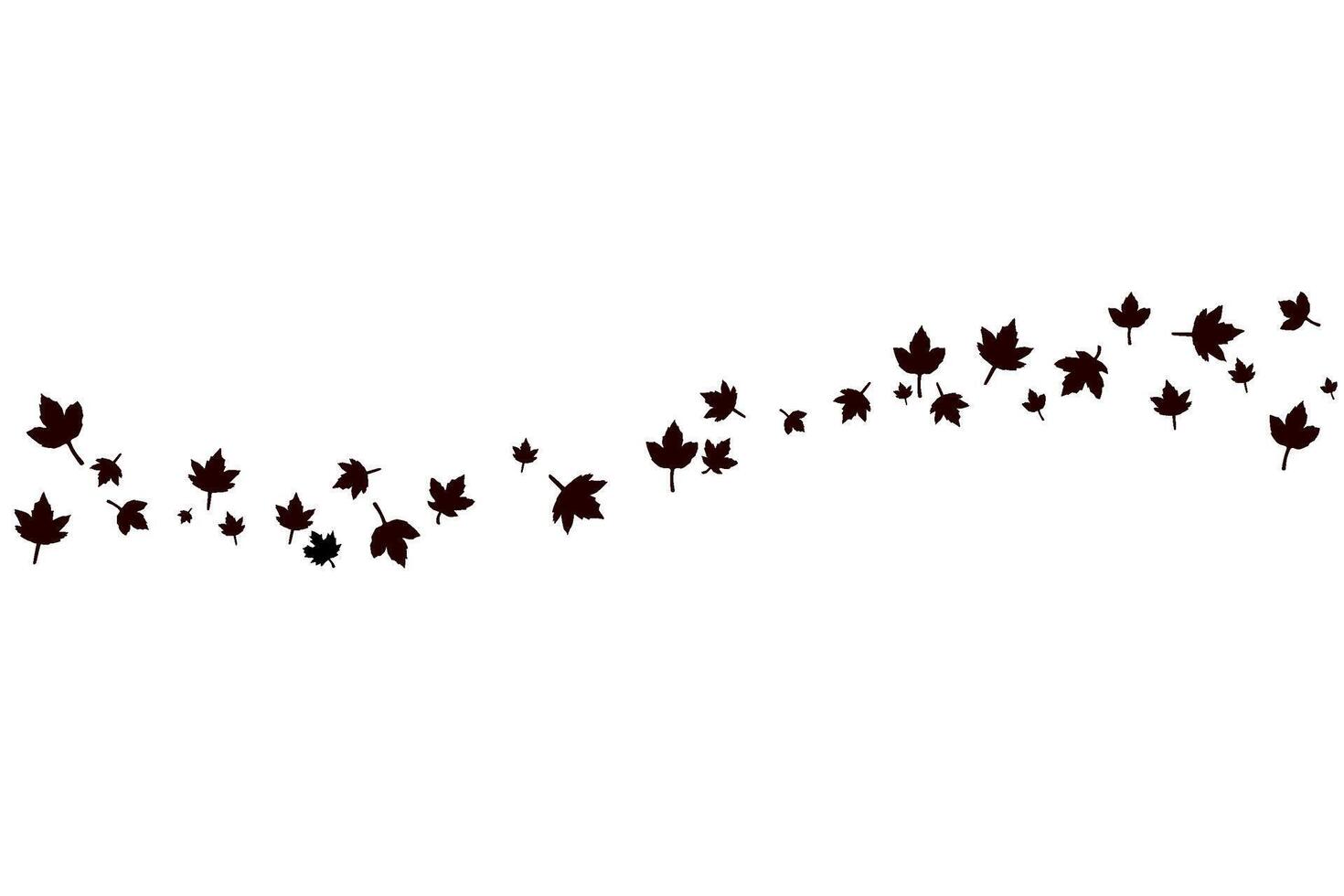 flowing maple leaves silhouette vector