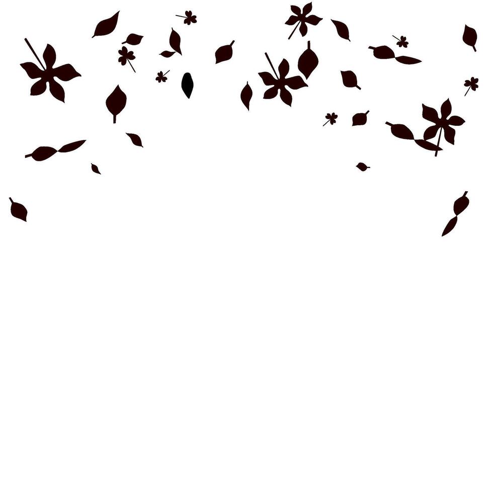 falling mix leaves silhouette vector