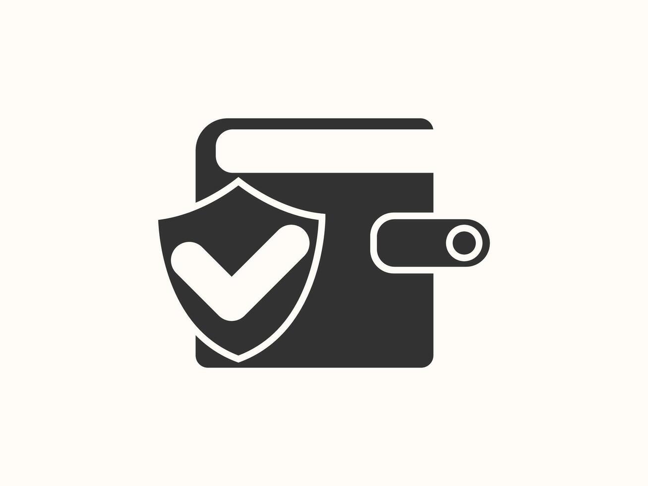 Protection wallet icon in flat design vector