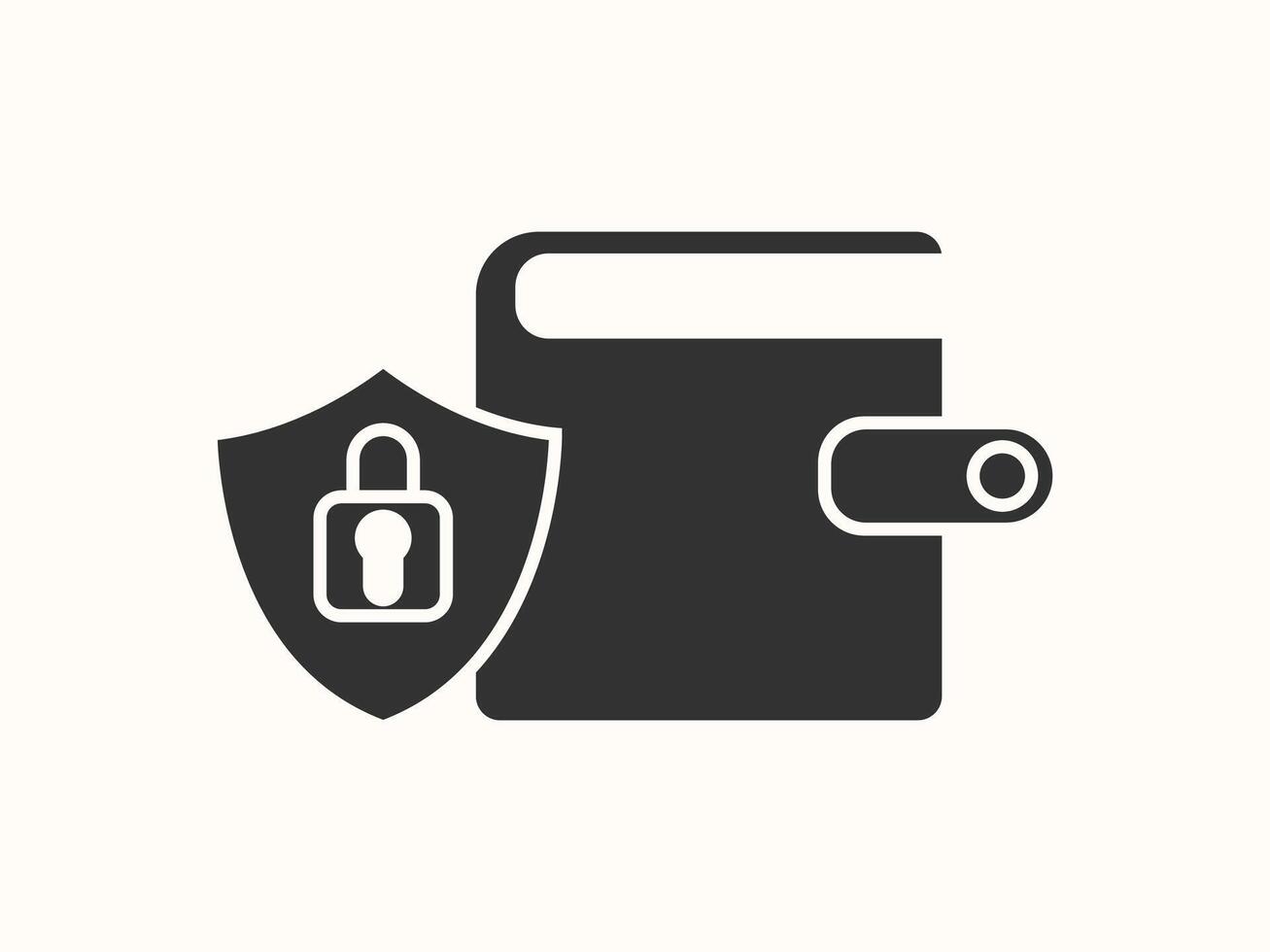 Secured wallet icon in flat style vector