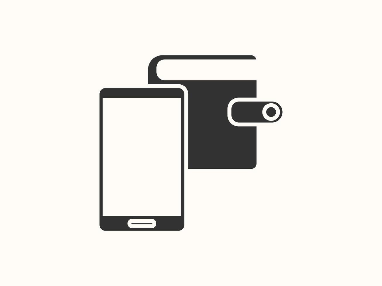 Mobile wallet icon in clean design vector