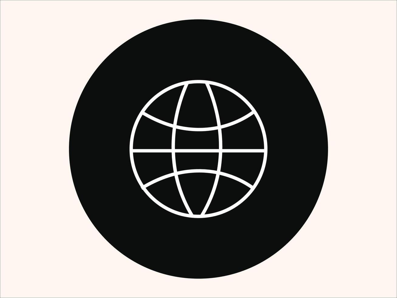 web icono presentando un globo con cuadrícula líneas. vector