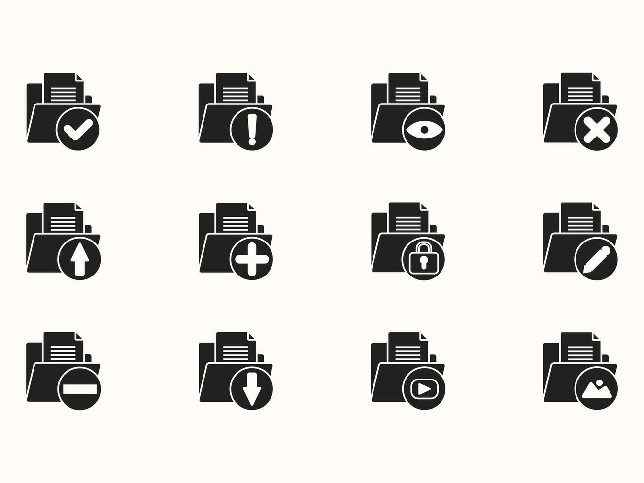 Files icon set in modern design vector