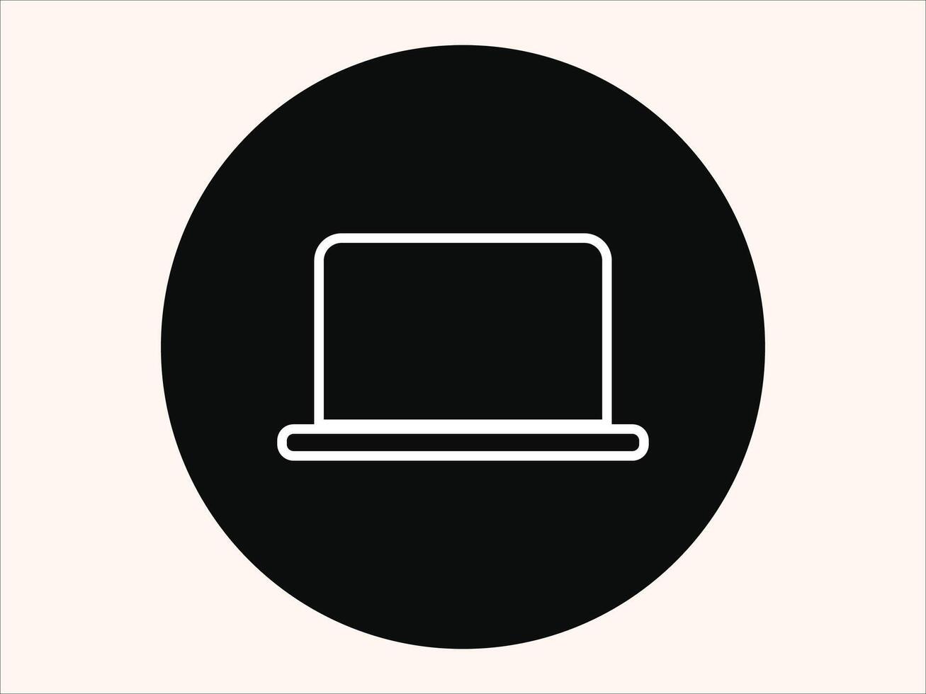 laptop icon with minimalist design. Perfect for technology vector