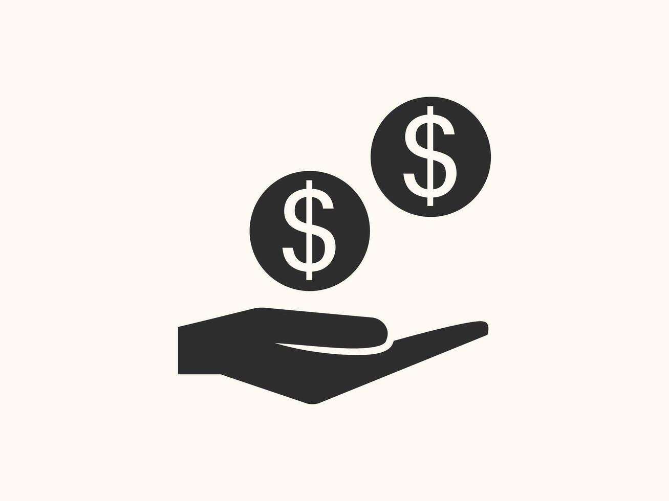 icon of income in flat style vector
