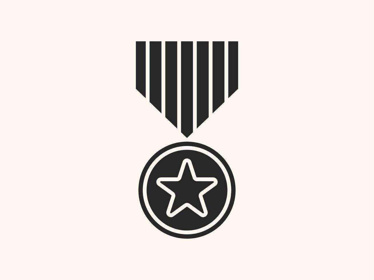honor icon featuring a badge with a star and ribbon vector