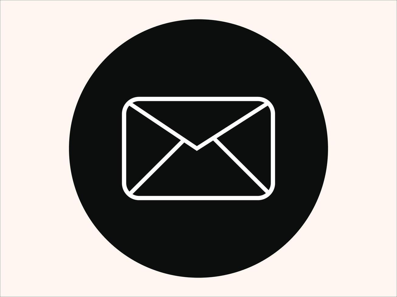 Flat style mail icon featuring an envelope symbol. vector