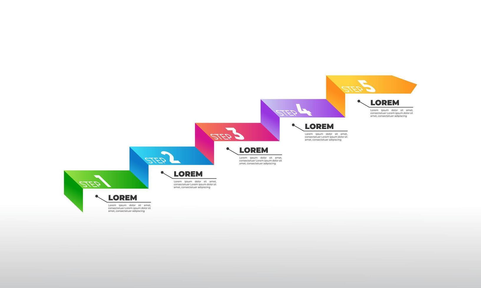 5 Steps Infographic Career or Goal Achievement Path vector