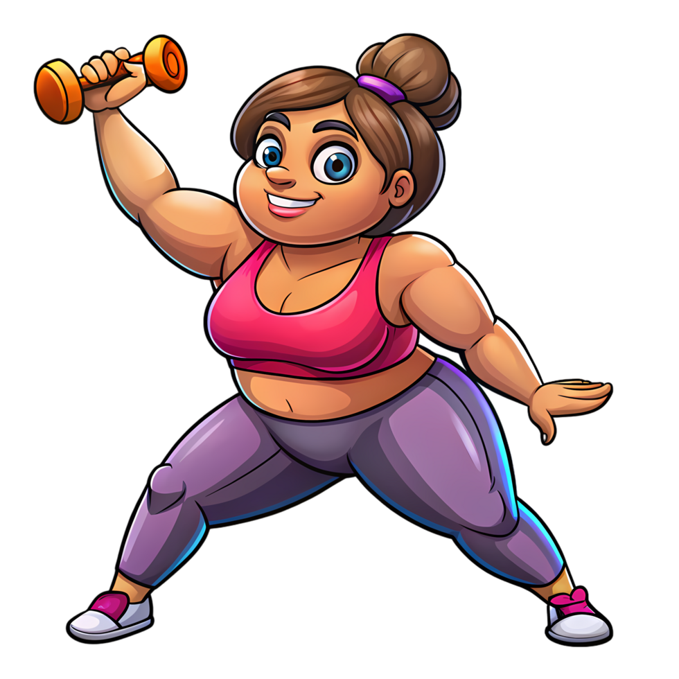 Plus size woman doing yoga indoors png