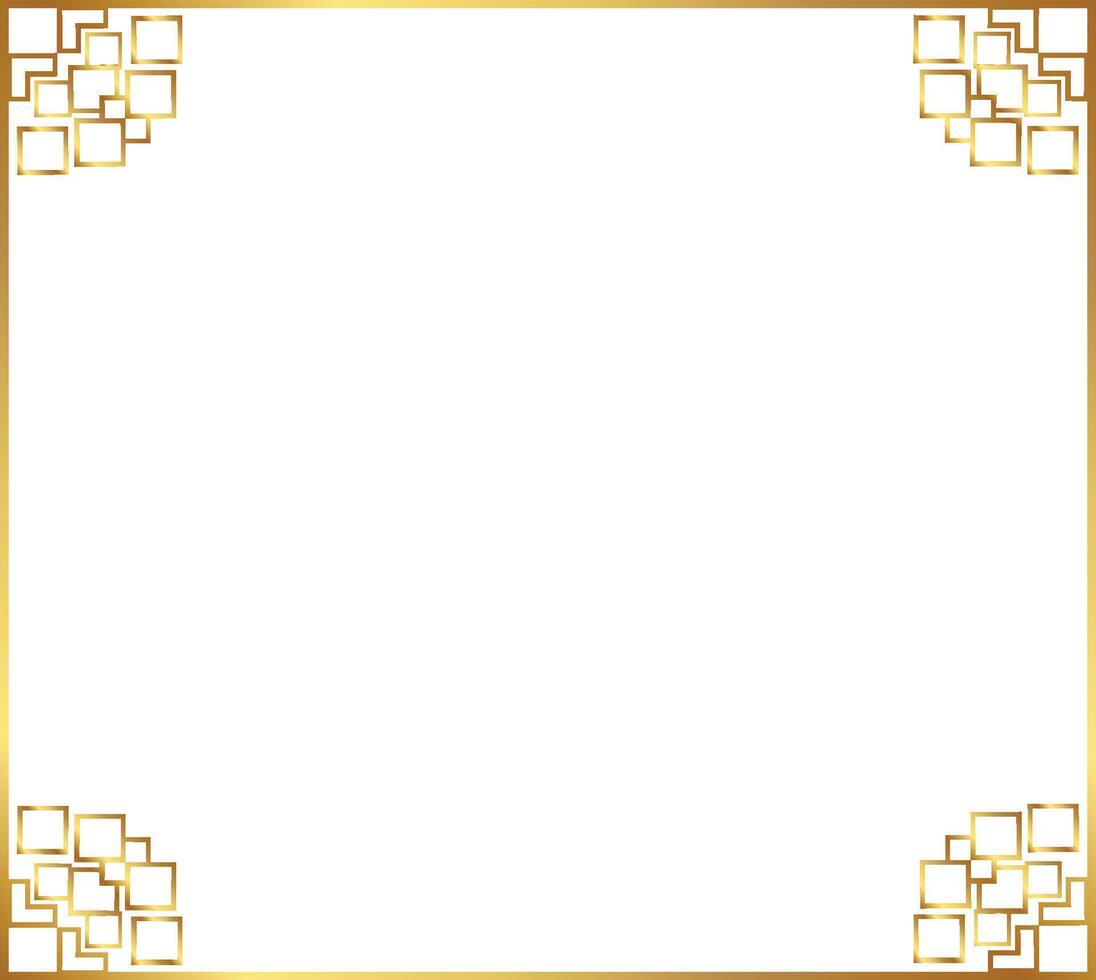 Gold chinese rhombus square frame design vector