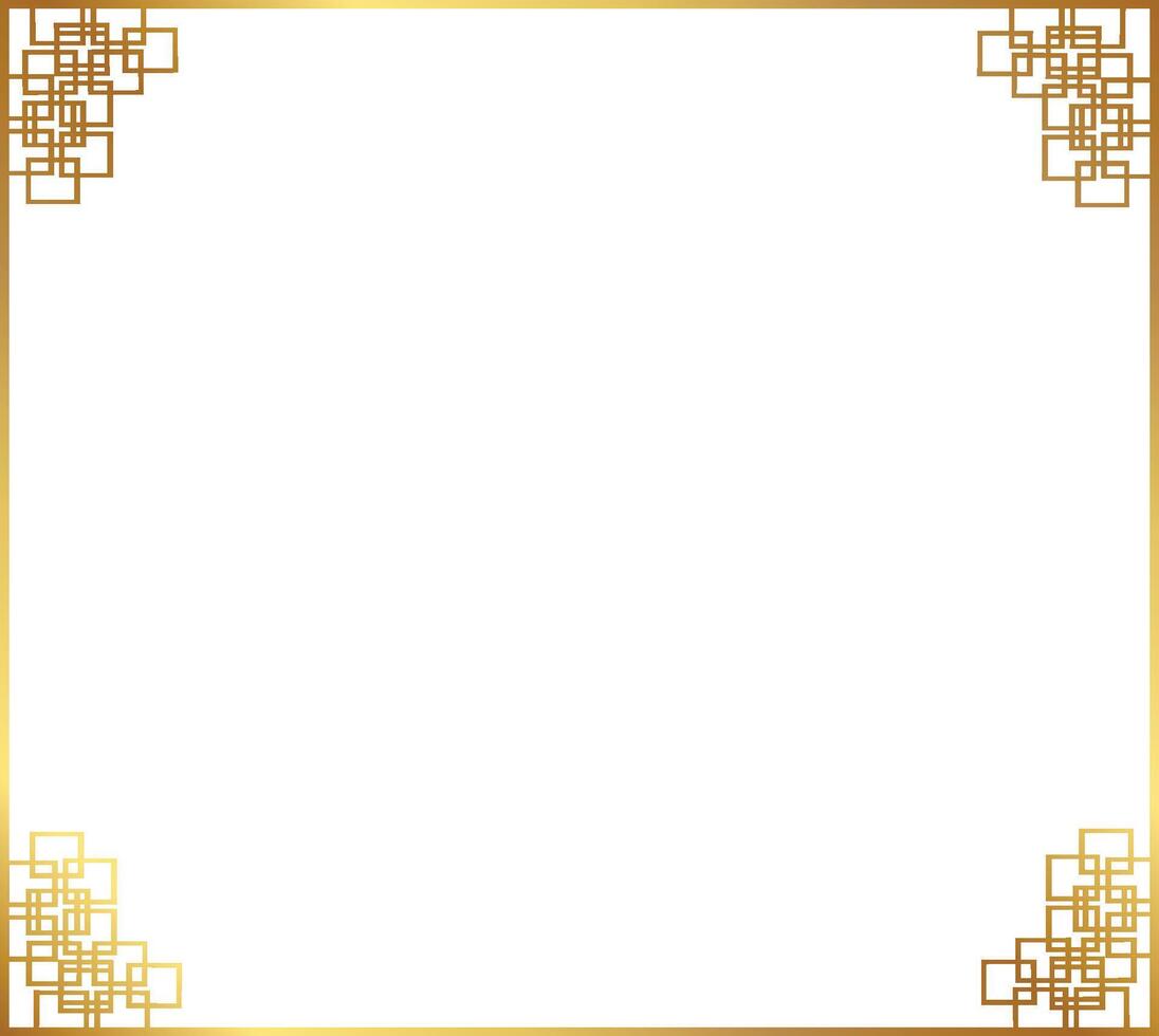 Gold chinese rhombus square frame vector