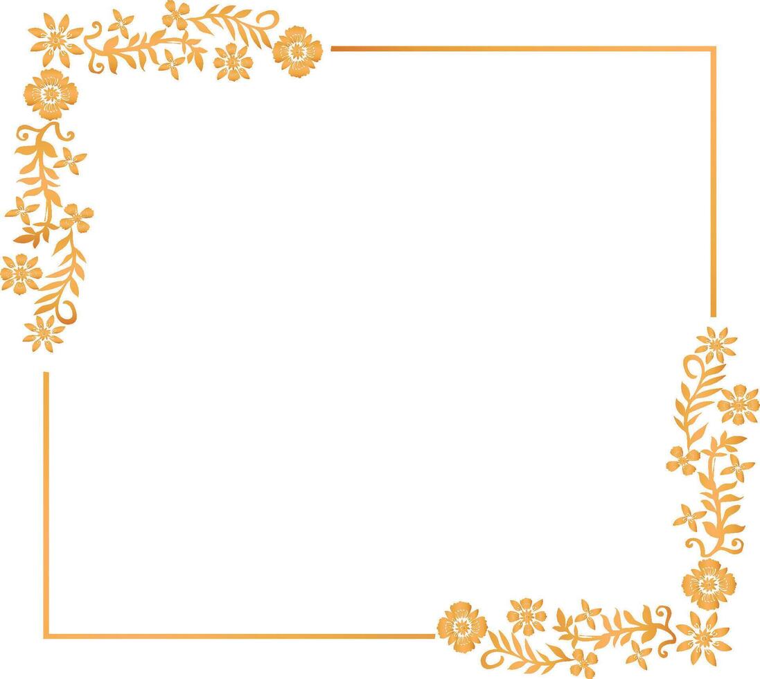 A square frame with flowers on it vector